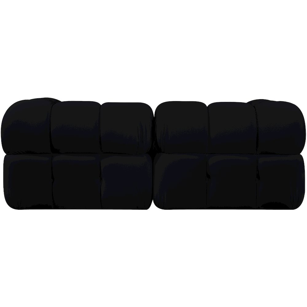 Orin Black Velvet Performance Fabric Upholstered 2 pc. Modular Sofa