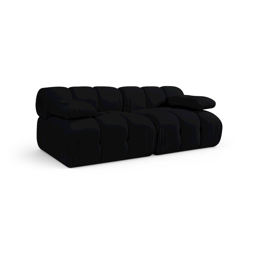 Orin Black Velvet Performance Fabric Upholstered 2 pc. Modular Sofa