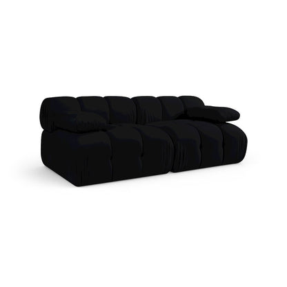 Orin Black Velvet Performance Fabric Upholstered 2 pc. Modular Sofa