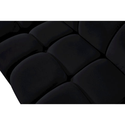 Orin Black Velvet Performance Fabric Upholstered 2 pc. Modular Sofa