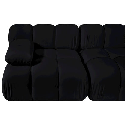 Orin Black Velvet Performance Fabric Upholstered 2 pc. Modular Sofa