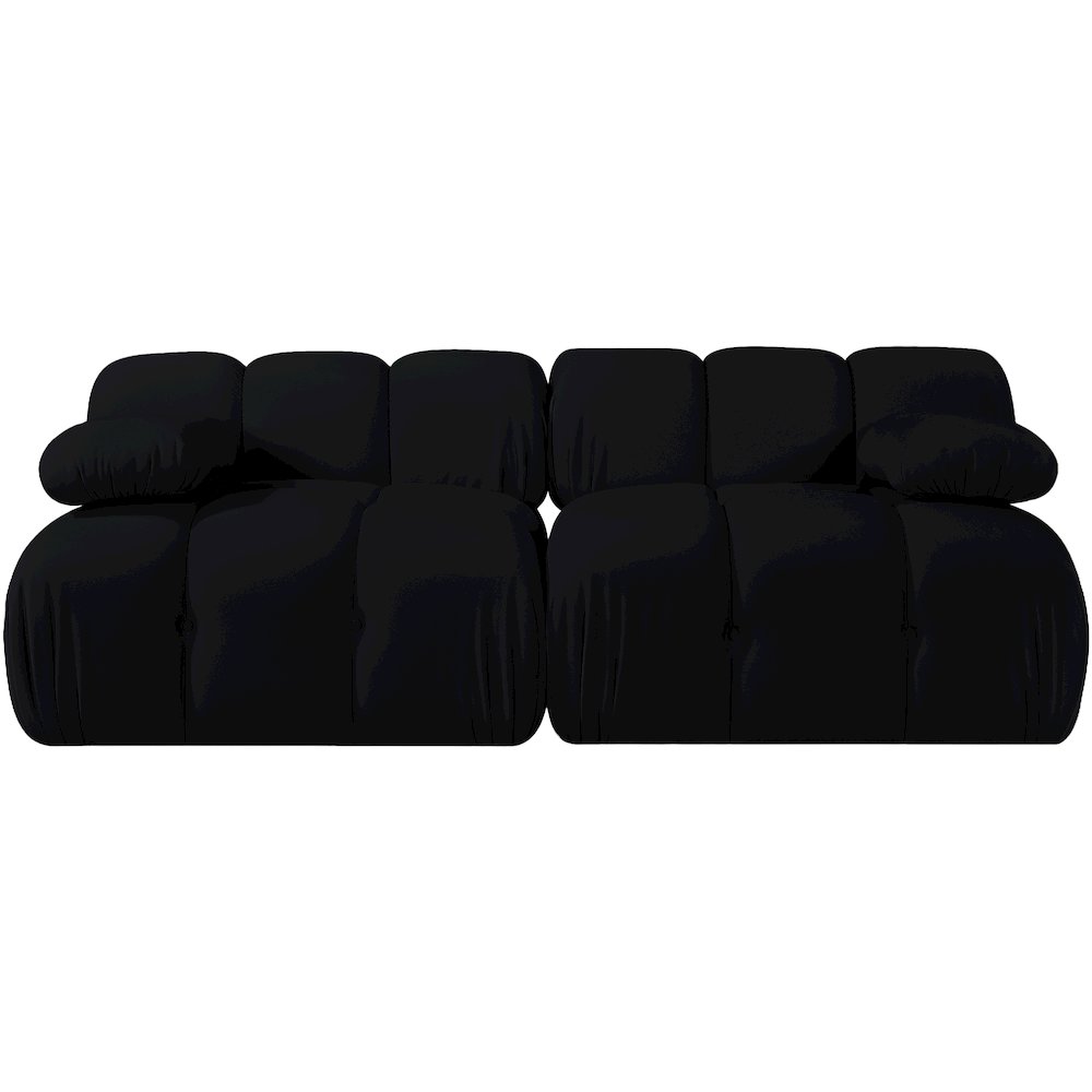 Orin Black Velvet Performance Fabric Upholstered 2 pc. Modular Sofa