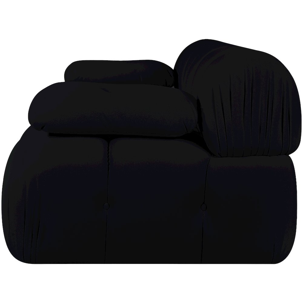 Orin Black Velvet Performance Fabric Upholstered 2 pc. Modular Sofa