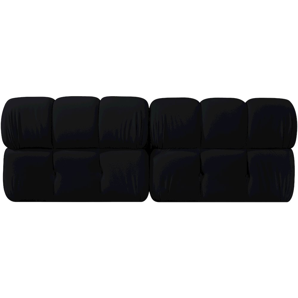 Orin Black Velvet Performance Fabric Upholstered 2 pc. Modular Sofa