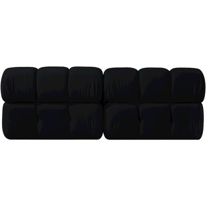 Orin Black Velvet Performance Fabric Upholstered 2 pc. Modular Sofa