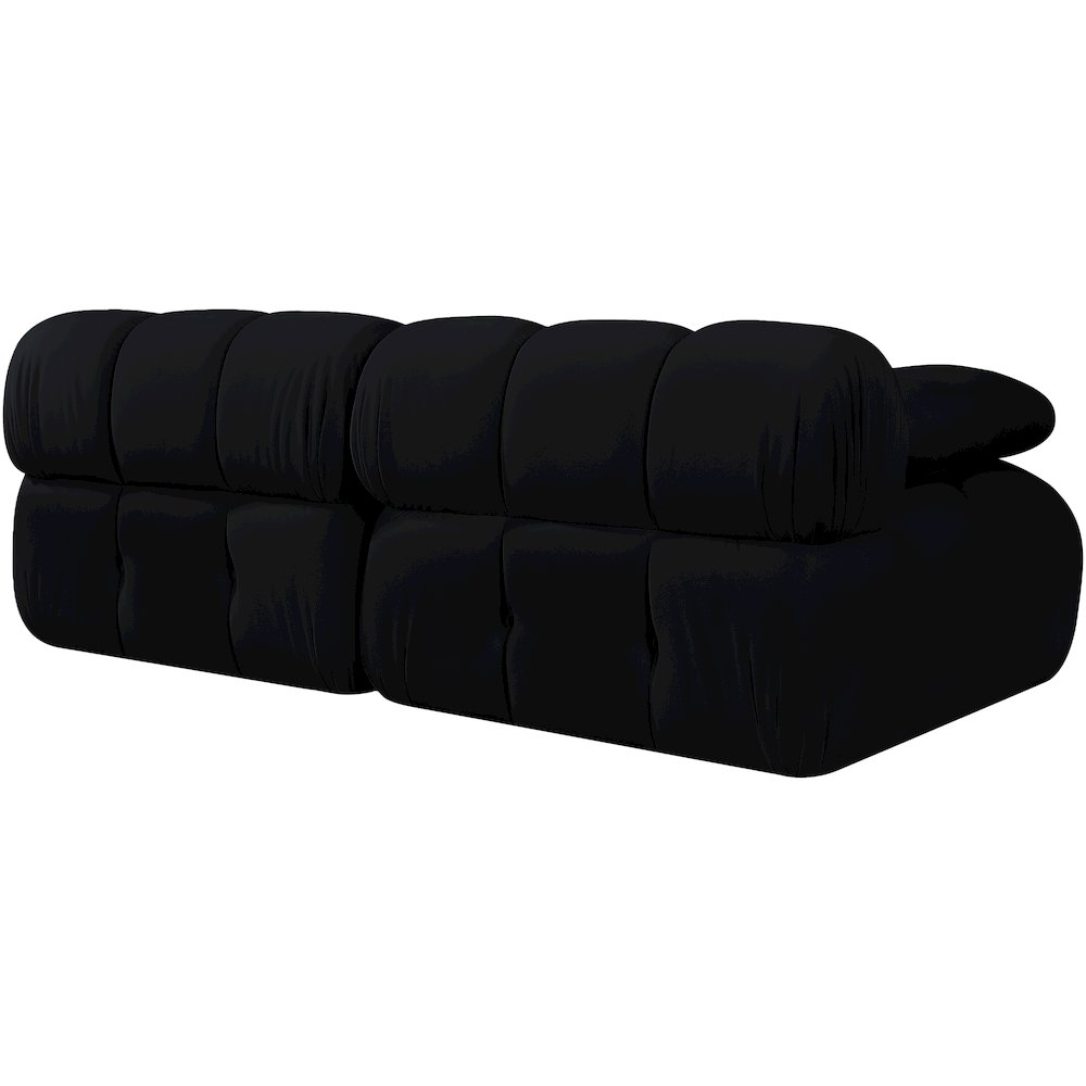 Orin Black Velvet Performance Fabric Upholstered 2 pc. Modular Sofa