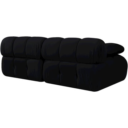 Orin Black Velvet Performance Fabric Upholstered 2 pc. Modular Sofa