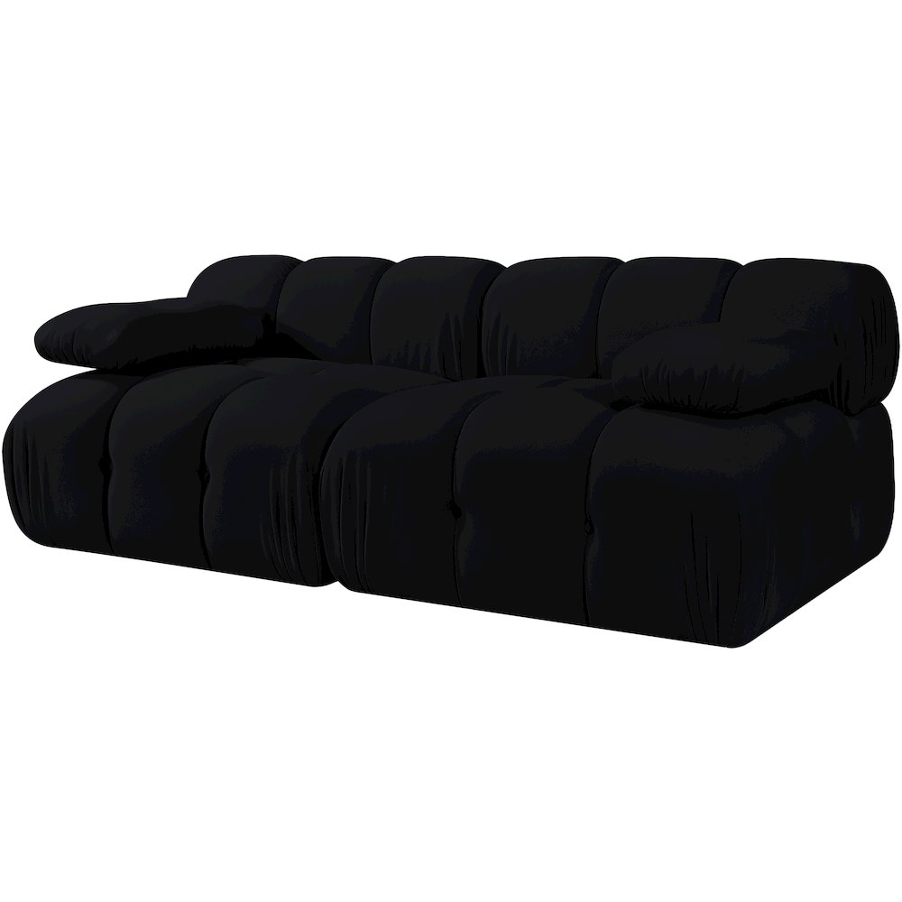Orin Black Velvet Performance Fabric Upholstered 2 pc. Modular Sofa