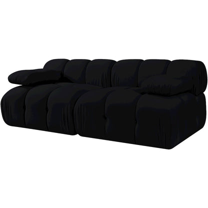 Orin Black Velvet Performance Fabric Upholstered 2 pc. Modular Sofa