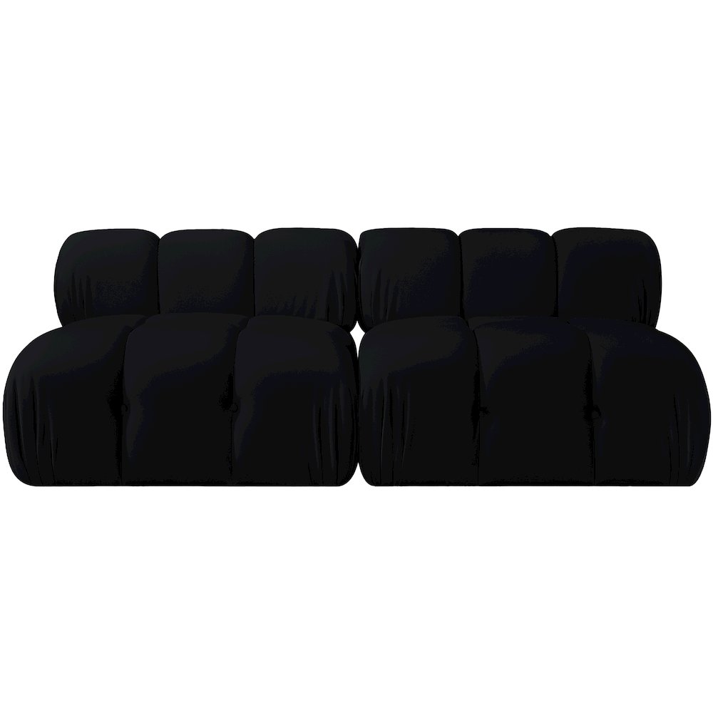 Orin Black Velvet Performance Fabric Upholstered 2 pc. Modular Sofa
