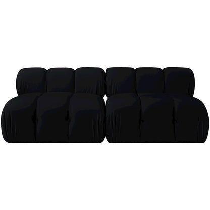 Orin Black Velvet Performance Fabric Upholstered 2 pc. Modular Sofa
