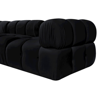 Orin Black Velvet Performance Fabric Upholstered 3 pc. Modular Sofa