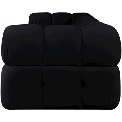 Orin Black Velvet Performance Fabric Upholstered 3 pc. Modular Sofa