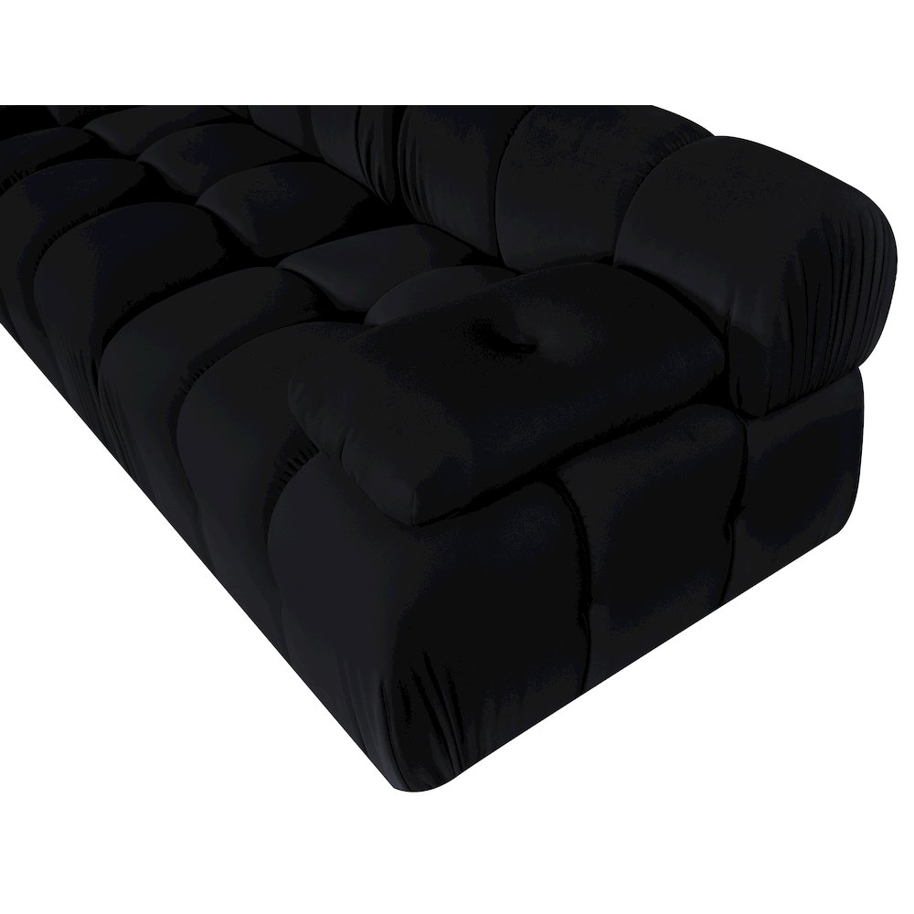 Orin Black Velvet Performance Fabric Upholstered 3 pc. Modular Sofa
