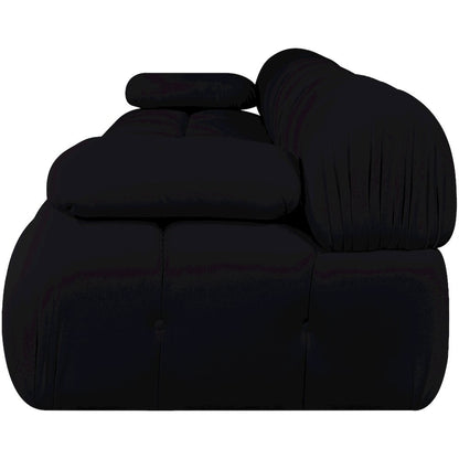 Orin Black Velvet Performance Fabric Upholstered 3 pc. Modular Sofa