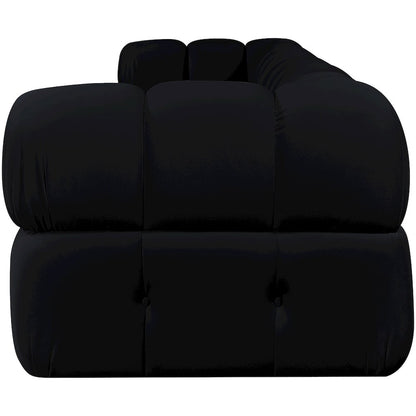 Orin Black Velvet Performance Fabric Upholstered 4 pc. Modular Sofa