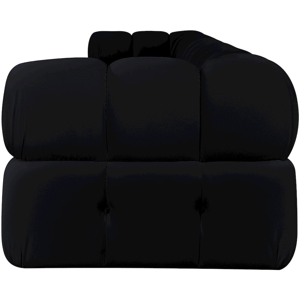 Orin Black Velvet Performance Fabric Upholstered 5 pc. Modular Sofa
