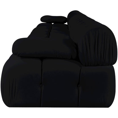 Orin Black Velvet Performance Fabric Upholstered 5 pc. Modular Sofa