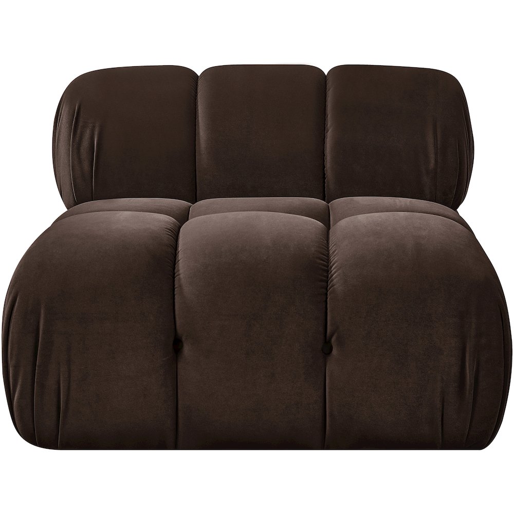 Orin Brown Velvet Performance Fabric Upholstered Modular Chair