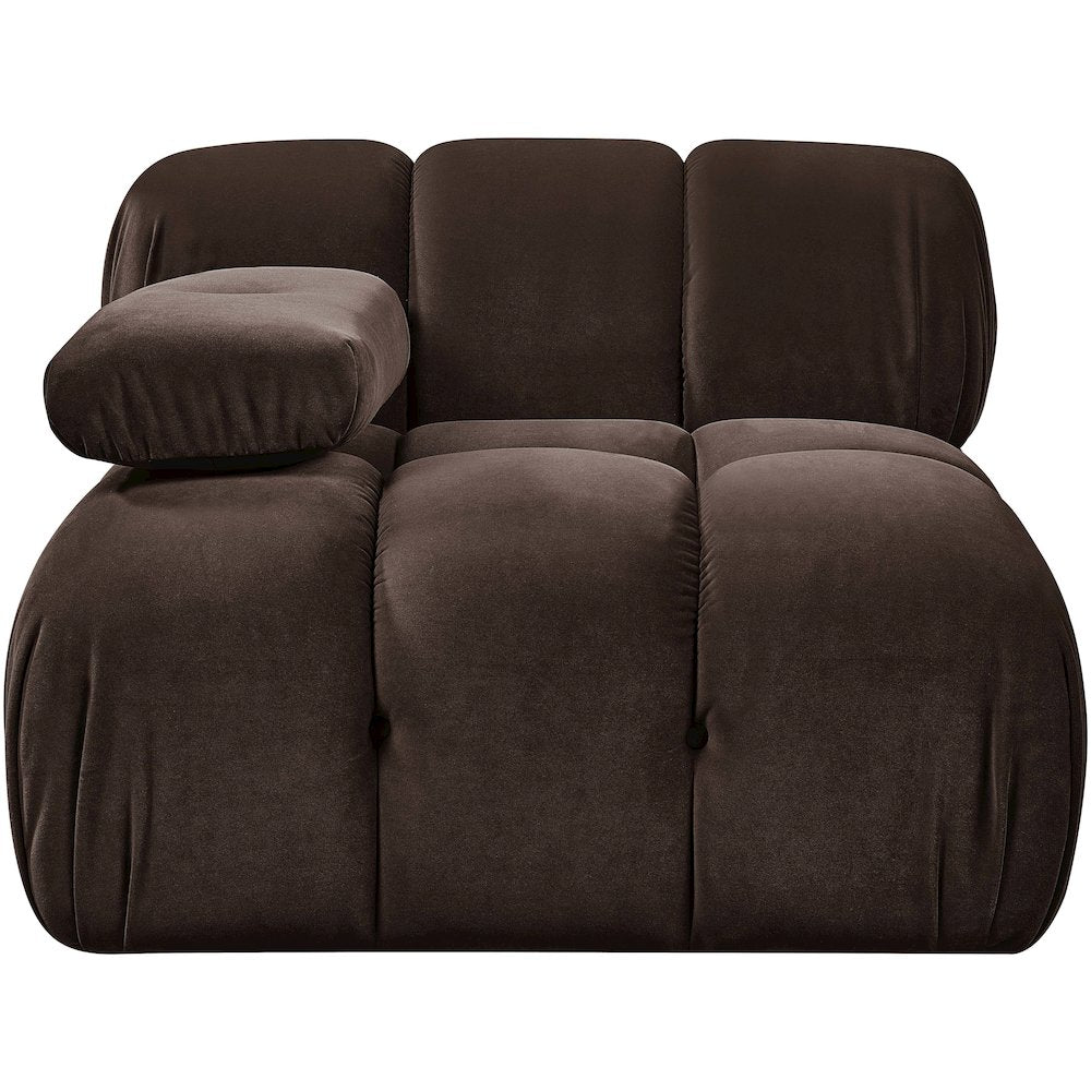 Orin Brown Velvet Performance Fabric Upholstered Modular Chair