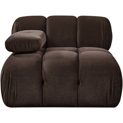 Orin Brown Velvet Performance Fabric Upholstered Modular Chair