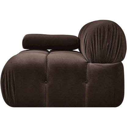 Orin Brown Velvet Performance Fabric Upholstered Modular Chair