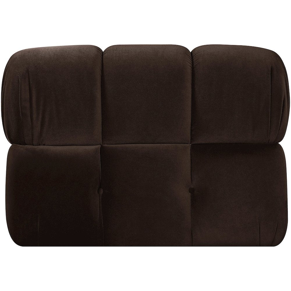 Orin Brown Velvet Performance Fabric Upholstered Modular Chair