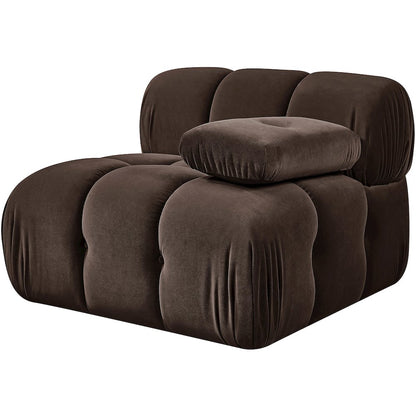 Orin Brown Velvet Performance Fabric Upholstered Modular Chair