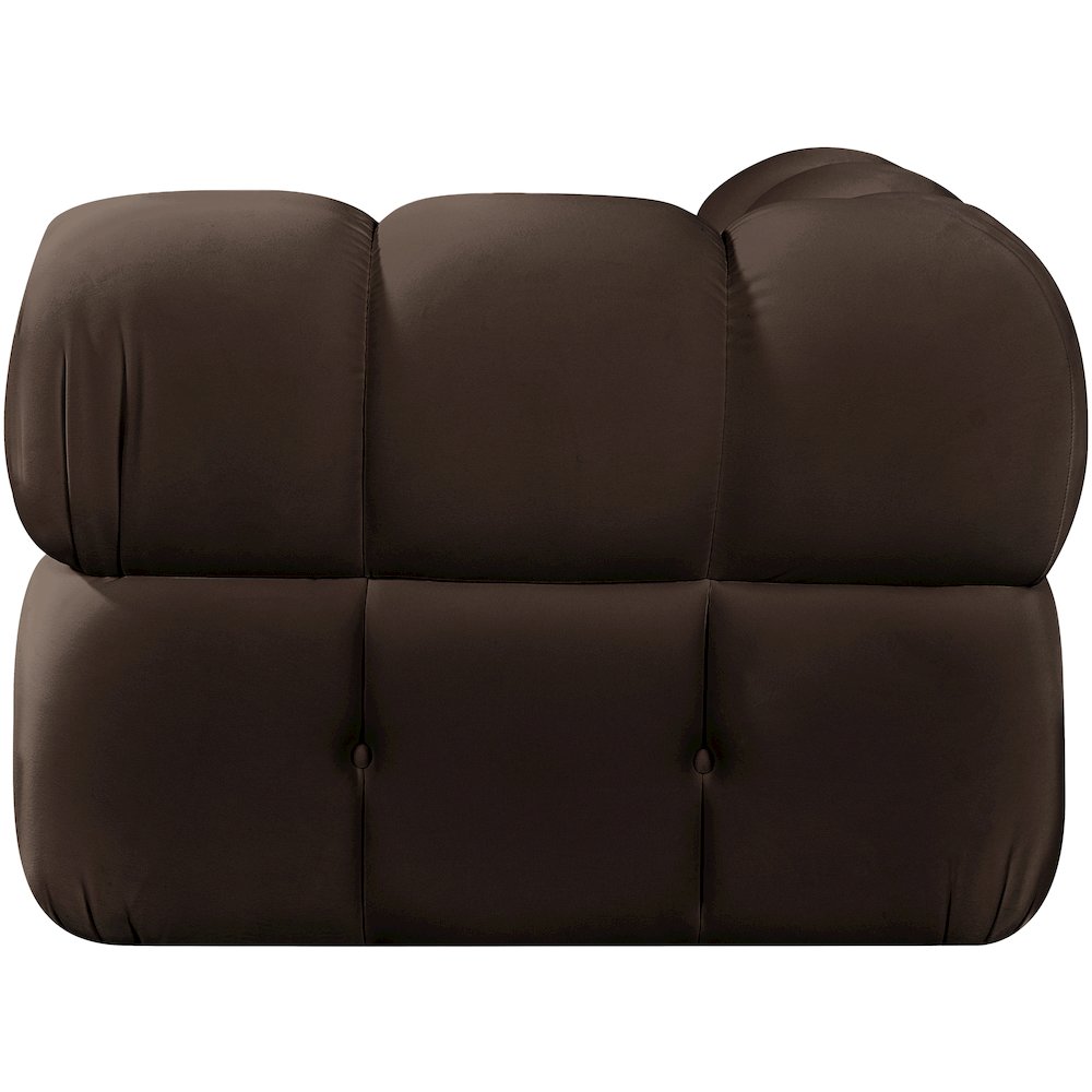 Orin Brown Velvet Performance Fabric Upholstered Modular Corner Chair