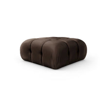 Orin Brown Velvet Performance Fabric Upholstered Modular Ottoman