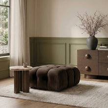 Orin Brown Velvet Performance Fabric Upholstered Modular Ottoman
