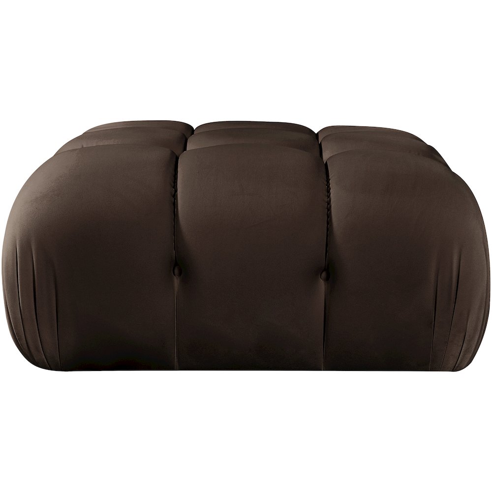 Orin Brown Velvet Performance Fabric Upholstered Modular Ottoman