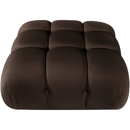 Orin Brown Velvet Performance Fabric Upholstered Modular Ottoman