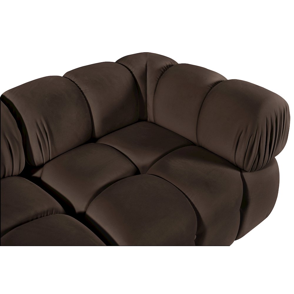 Orin Brown Velvet Performance Fabric Upholstered 2 pc. Modular Sofa