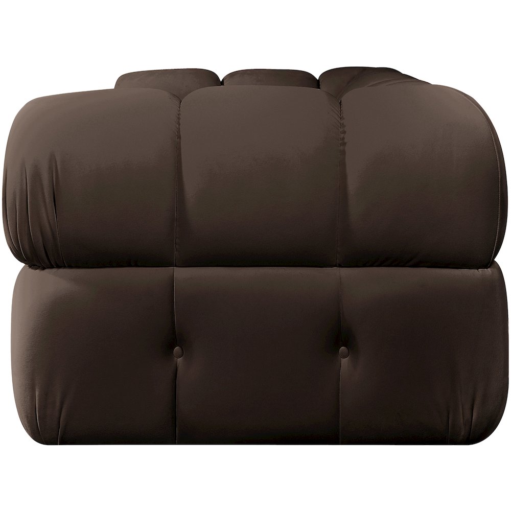 Orin Brown Velvet Performance Fabric Upholstered 2 pc. Modular Sofa