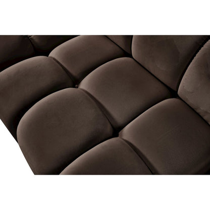 Orin Brown Velvet Performance Fabric Upholstered 2 pc. Modular Sofa