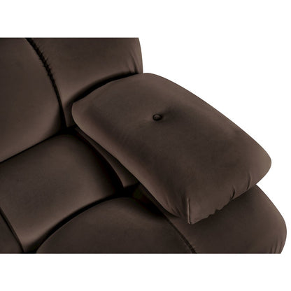 Orin Brown Velvet Performance Fabric Upholstered 2 pc. Modular Sofa