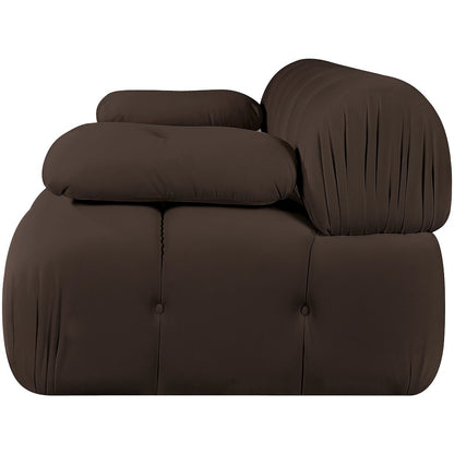 Orin Brown Velvet Performance Fabric Upholstered 2 pc. Modular Sofa