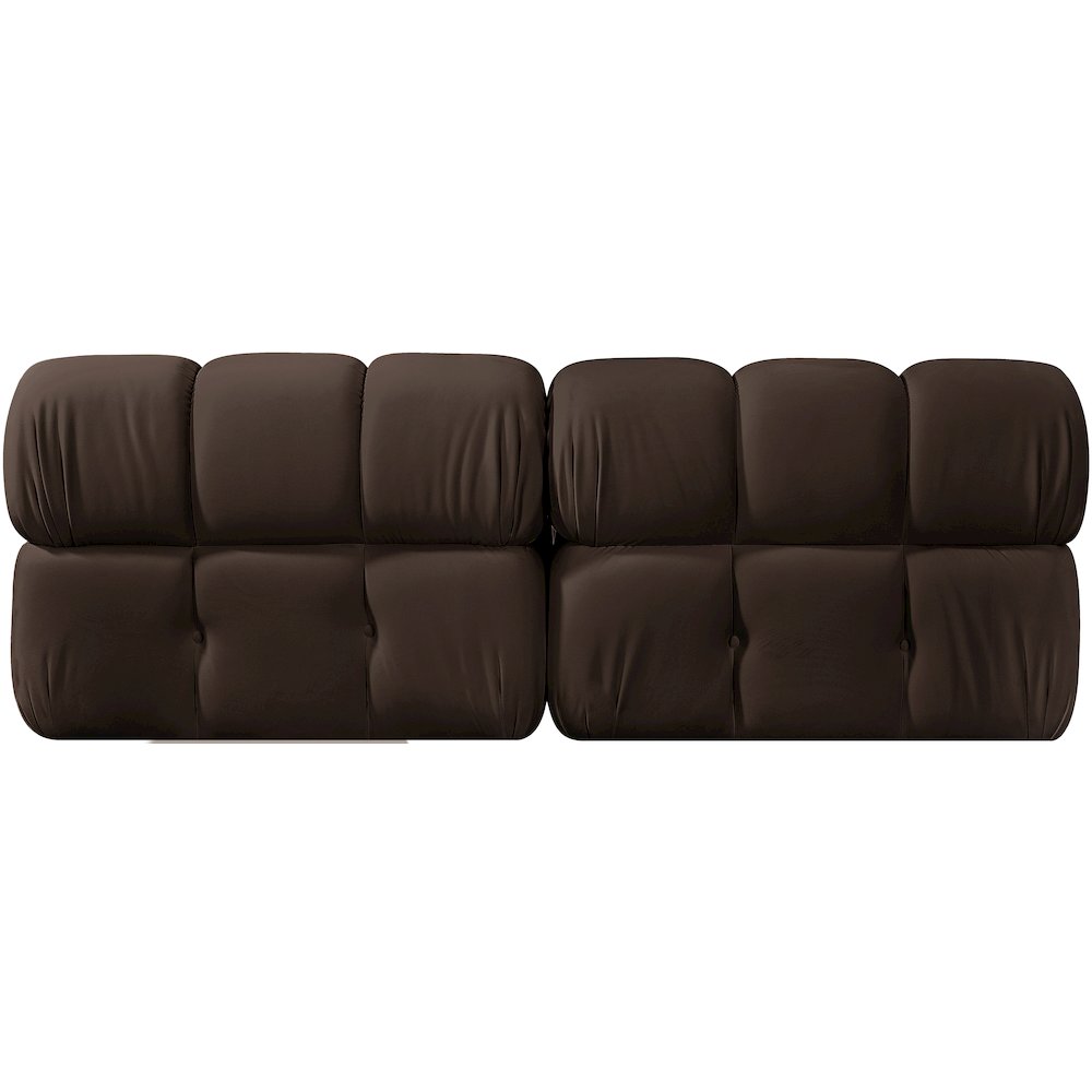 Orin Brown Velvet Performance Fabric Upholstered 2 pc. Modular Sofa