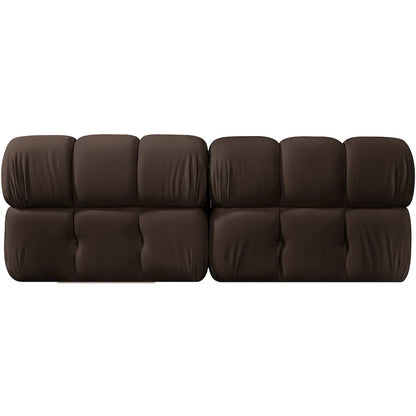 Orin Brown Velvet Performance Fabric Upholstered 2 pc. Modular Sofa