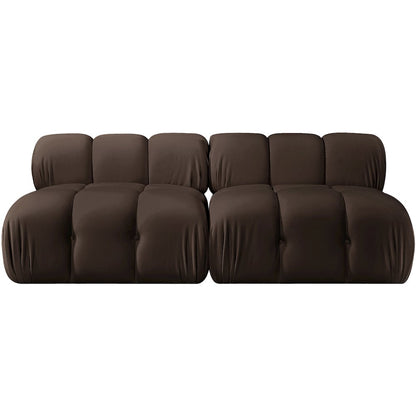 Orin Brown Velvet Performance Fabric Upholstered 2 pc. Modular Sofa