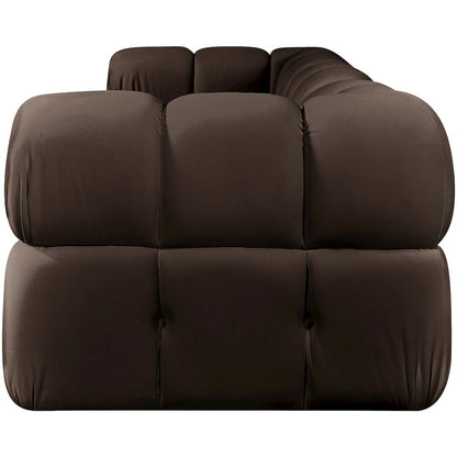 Orin Brown Velvet Performance Fabric Upholstered 3 pc. Modular Sofa