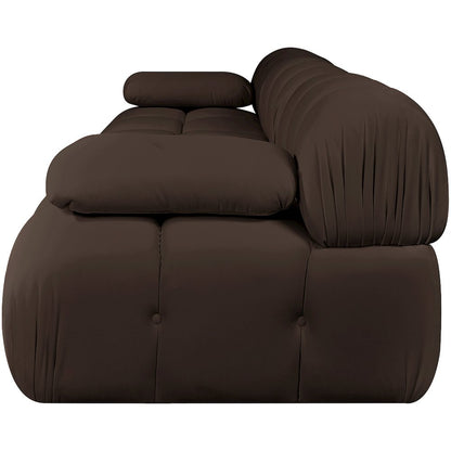 Orin Brown Velvet Performance Fabric Upholstered 3 pc. Modular Sofa