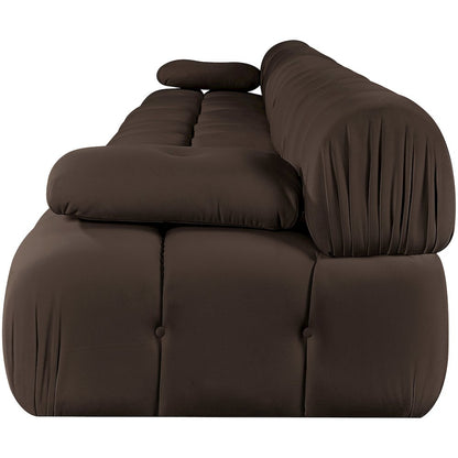 Orin Brown Velvet Performance Fabric Upholstered 5 pc. Modular Sofa