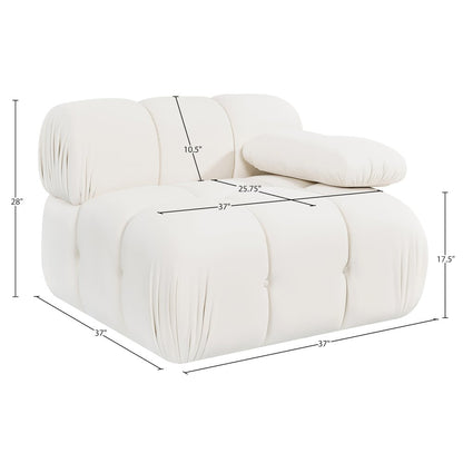Orin Cream Velvet Performance Fabric Upholstered Modular Chair