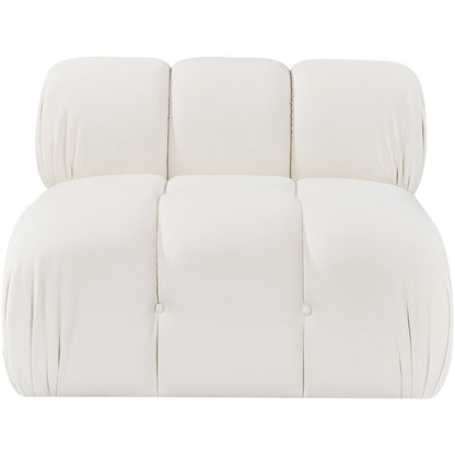 Orin Cream Velvet Performance Fabric Upholstered Modular Chair