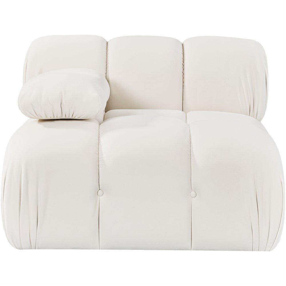 Orin Cream Velvet Performance Fabric Upholstered Modular Chair