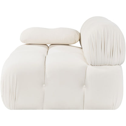 Orin Cream Velvet Performance Fabric Upholstered Modular Chair