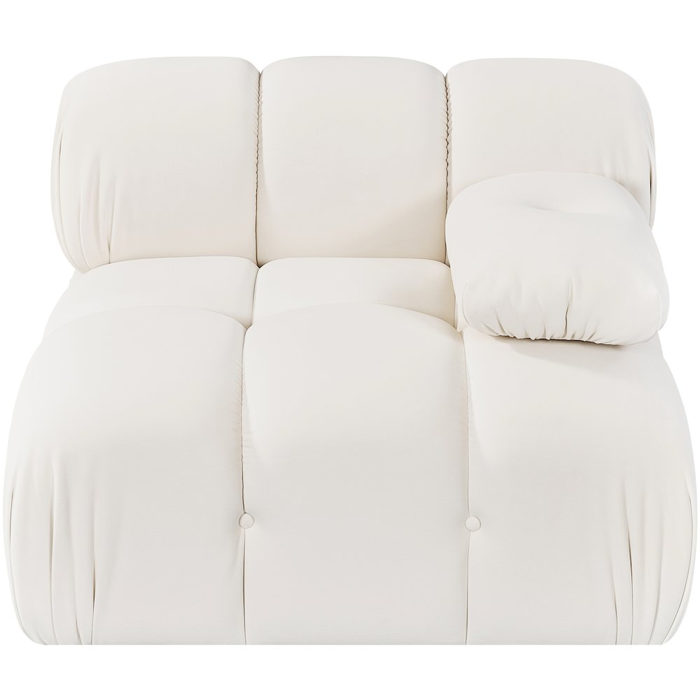 Orin Cream Velvet Performance Fabric Upholstered Modular Chair
