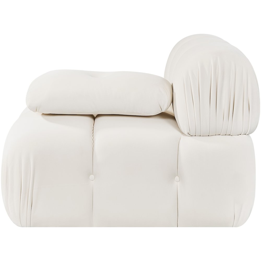 Orin Cream Velvet Performance Fabric Upholstered Modular Chair